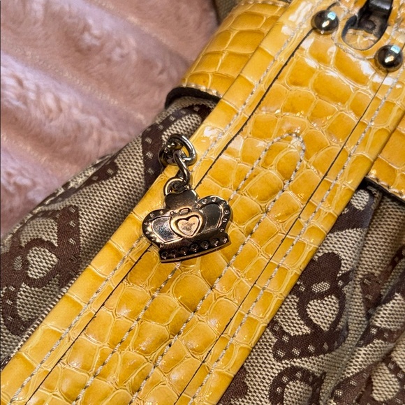 Yellow and Brown kathy Van Zeeland Tote Bag y2k brand new vintage - Picture 7 of 7